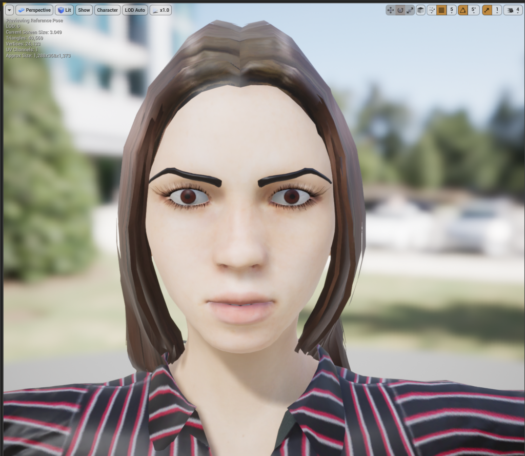 Character eyelash detail